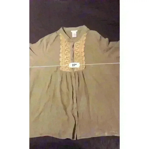 Ulla Popken Women's Green Boho‎ Lagenlook Peasant Blouse A Line Fit Size 20/22 - Picture 1 of 5